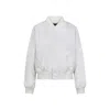Balenciaga Shrunken Varsity Jacket Ribbed Cuffs In White