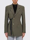 Balenciaga Tailored Wrap Jacket With Checkered Design For Women In Multi