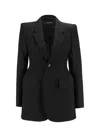 Balenciaga Structured Wool Blazer Jacket With Padded Shoulders In Black