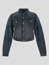 Balenciaga Fitted Denim Jacket Chest Pockets In Blue