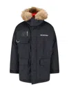 Balenciaga Logo Reversible Down Jacket In Black