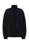 Balenciaga Slate Tech Fabric Oversize Windbreaker In Black