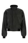 Balenciaga Wool Bomber Jacket High Collar In Black