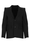 Balenciaga Women Black Light Wool Blazer In Black