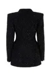Balenciaga Women's Tweed Button Up Jacket In Black