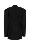 Balenciaga Black Barathea Oversize Cinched Blazer In Black
