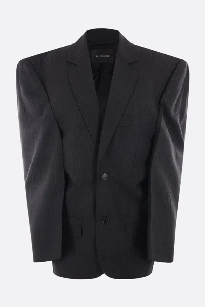 Balenciaga Jackets In Anthracite+black