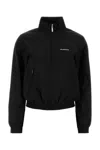 Balenciaga Black Bomber Jacket With Zip And Logo In Black