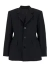 Balenciaga Hourglass Black Single-breasted Jacket With Notched Revers In Wool Woman In Black