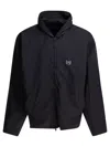 Balenciaga Hooded Jackets With Long Sleeves And Side Pockets In Black