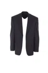Balenciaga Men Tailored Jacket In Twill And Jersey In Black