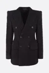 Balenciaga Double-breasted Tweed Jacket In Black
