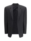 Balenciaga Men Tailored Jacket In Twill And Jersey In Black