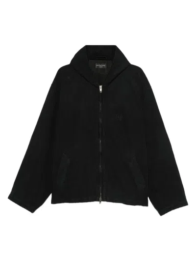 Balenciaga Hooded Blazer Front Pockets In Black