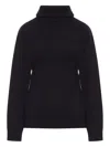 Balenciaga Reversible Sweater With High Collar And Pockets In Black