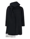 Balenciaga Casual Jacket With Scarf And Pockets In Black