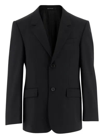 Balenciaga Wool Single Breasted Blazer Jacket In Black