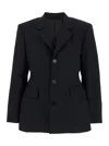 Balenciaga Hourglass Black Single-breasted Jacket With Notched Revers In Wool Woman In Black
