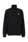 Balenciaga Shrunk Activewear Black Stretch Nylon Windbreaker Jacket In Black