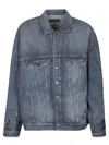 Balenciaga Blue Cotton Denim Jacket In Blue