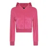Balenciaga Women's Bb Motel Zip-up Hoodie Fitted In Dark Pink In Dark Pink