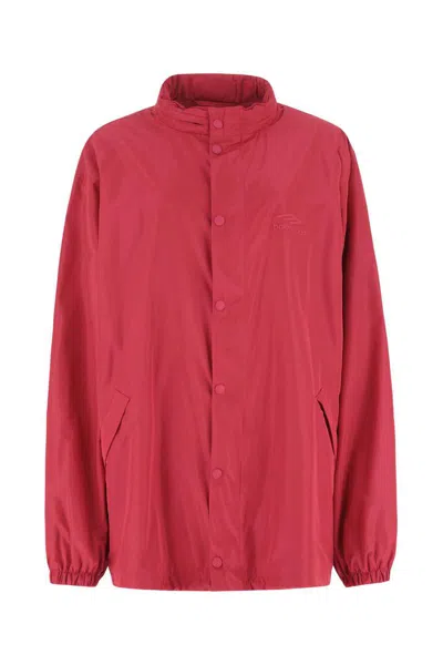 Balenciaga Logo Embroidered Zipped Jacket In Pink