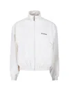 Balenciaga High Collar Zip Jacket With Bold Logo Detailing In White