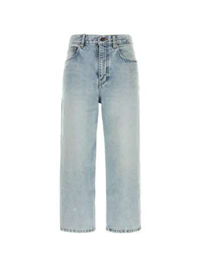 Balenciaga Jackie Capri Distressed Faded-effect Jeans In Blue