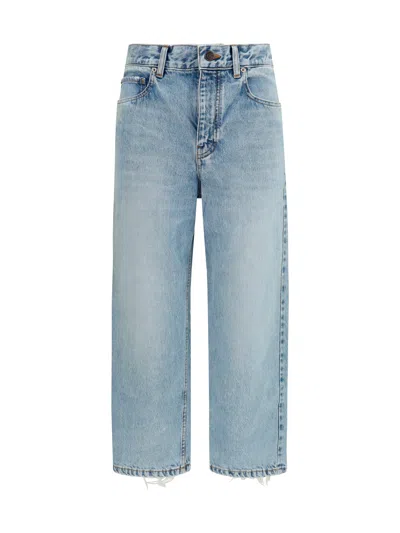 Balenciaga Jackie Capri Cropped Jeans In Blue
