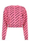 Balenciaga All-over Logo Cropped Sweater