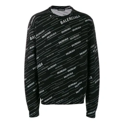 Balenciaga Jacquard Logo Crewneck Sweater 'black'