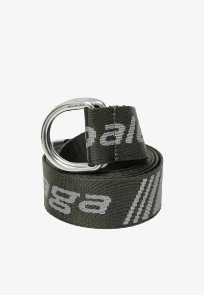 Balenciaga D Ring Belt In Jacquard Canvas In Brown