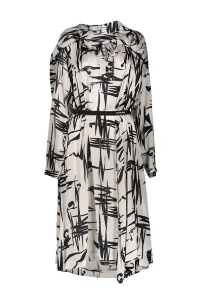 Balenciaga Jacquard Silk Dress In Multi