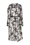 Balenciaga Jacquard Silk Dress In White/black