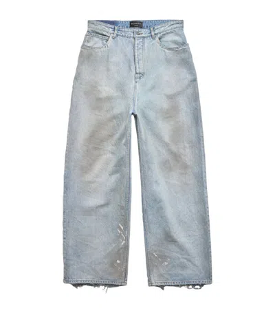 Balenciaga Japanese Twill Baggy Jeans In Blue