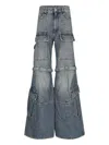 Balenciaga Blue Cargo Flared Jeans