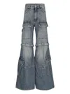 Balenciaga Blue Cargo Flared Jeans