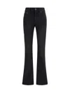 Balenciaga Flared Trousers With High Waist And Raw Hem In Black