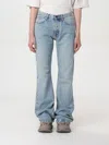 Balenciaga Low-rise Raw-cut Waistband Denim Trousers In Blau
