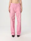Balenciaga Loose Fit Unisex Trousers With Distressed Accents In Pink
