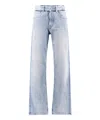 Balenciaga Logo Patch Distressed Jeans In Blue