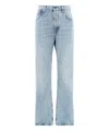 Balenciaga Low Waist Straight Leg Trousers In Blue