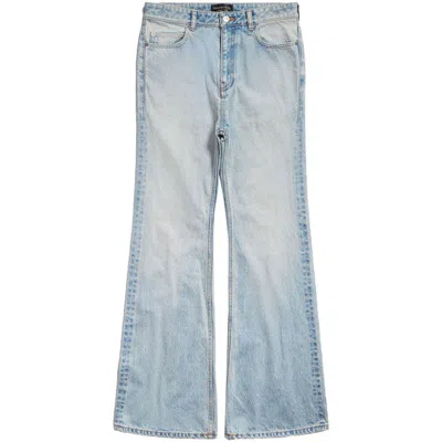 Balenciaga Flared Leg Jeans In Light Indigo