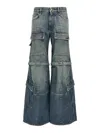 Balenciaga Blue Cargo Flared Jeans