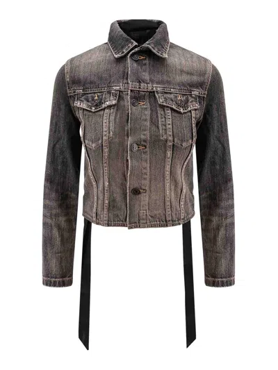 Balenciaga Jeans Jacket With Satin Laces