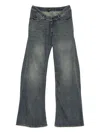 Balenciaga Wide-leg Low-rise Trousers Frayed Hem In Gray