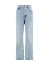 Balenciaga Low Waist Straight Leg Trousers In Iced Blue