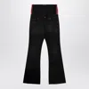 Balenciaga Layered Shell-trimmed Distressed Flared Jeans In Blue