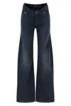 Balenciaga Women Blue Five-pocket Jeans With Curved Waist And Faded Effect In Cotton Woman In Blue
