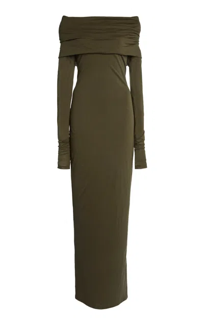 Balenciaga Jersey Maxi Dress In Green